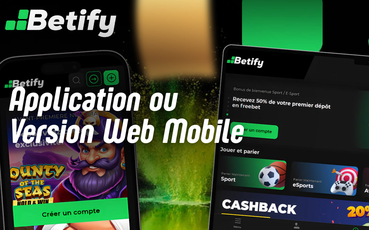 Betify L'application mobile et la version web de la plateforme