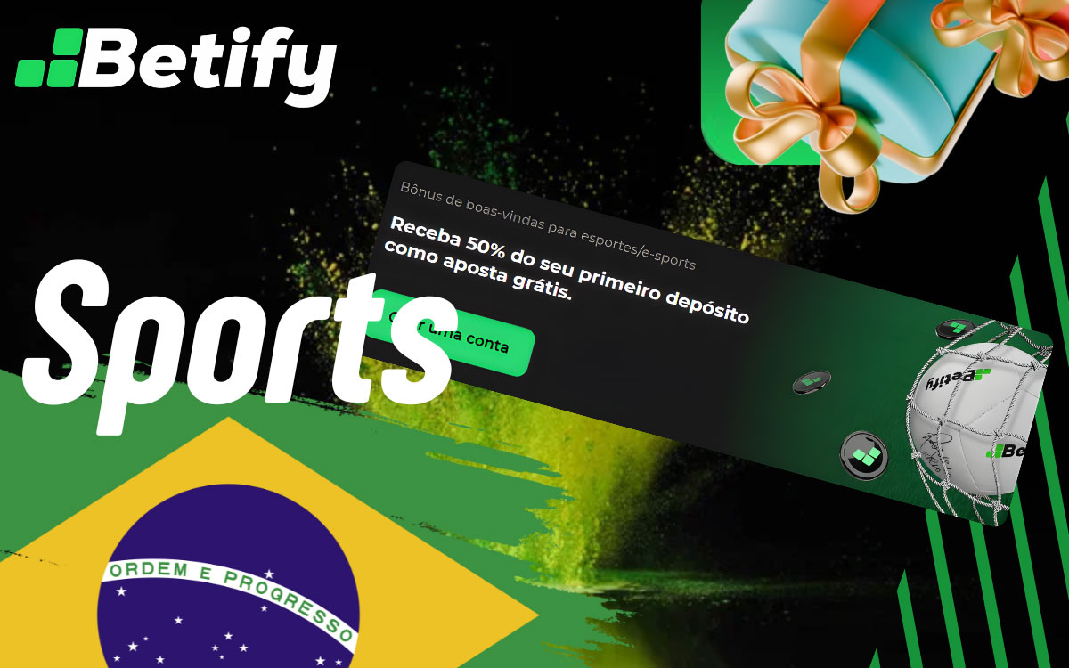 50% de Aposta Grátis Oferta de Boas-Vindas Betify Sports