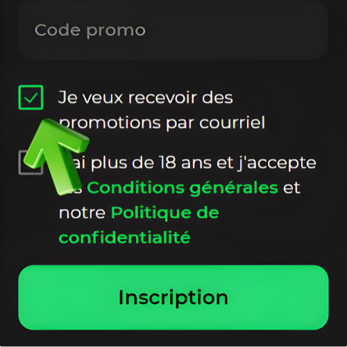 Instruction Acceptez les conditions d'utilisation
