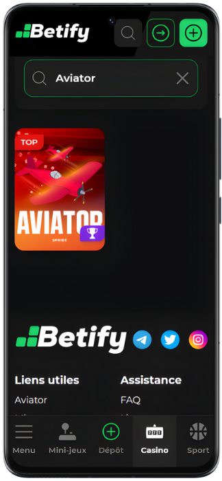 Betify Capture d'écran de jeu aviateur