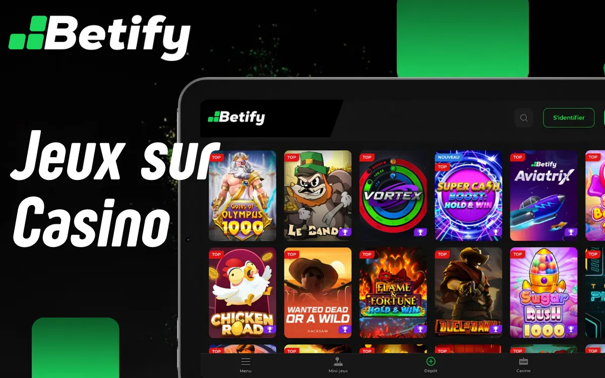 Sur l'image Catalogue de jeux sur Betify Casino